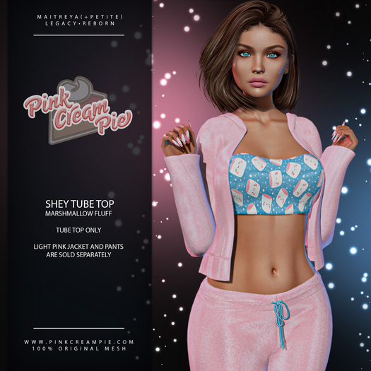 Shey Fluffy Fuzzy Tube Top [Marshmallow Fluff] - Maitreya (+Petite) • Legacy • Reborn
