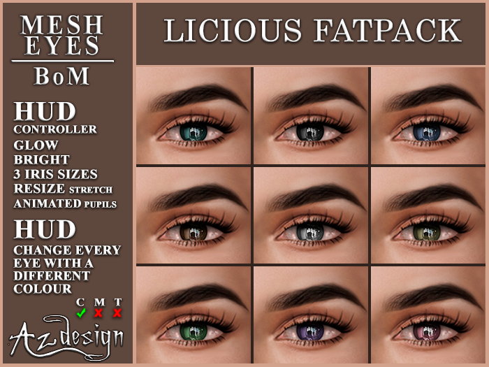 Az... Licious Fatpack (MESH EYES/BOM EYES)
