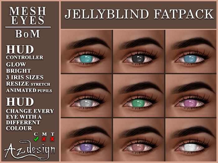 Az... Jellyblind Fatpack (MESH EYES/BOM EYES)