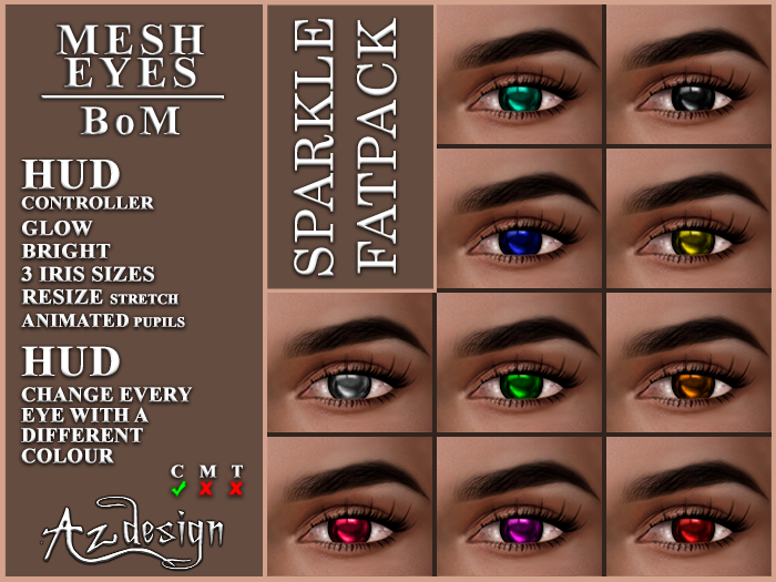 Az... Sparkle Fatpack (MESH EYES/BOM EYES)