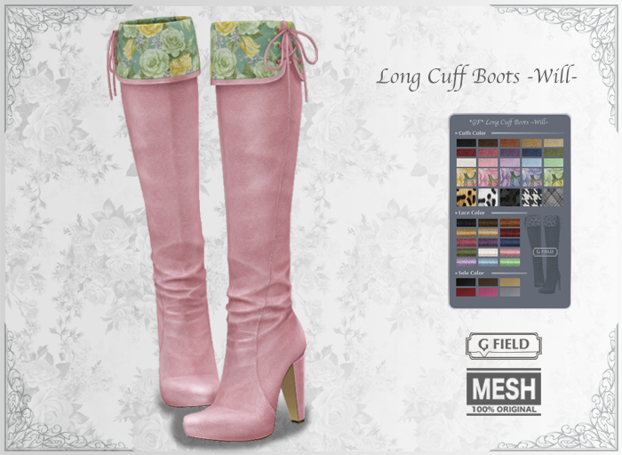 *GF* Will Long Cuff Boots -pink