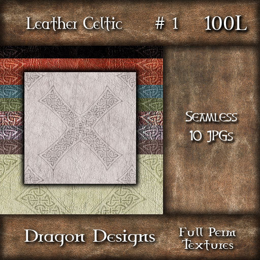 Dragon Designs Seamless Celtic Leather Textures - 1