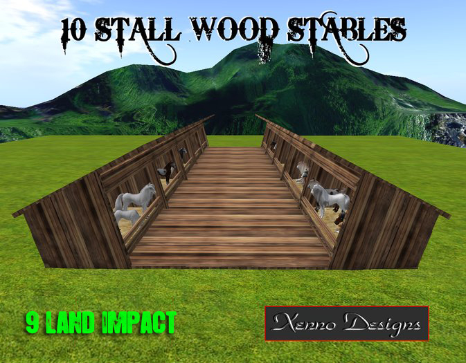 Amaretto 10 Stall Wood Stables - 9 Land Impact