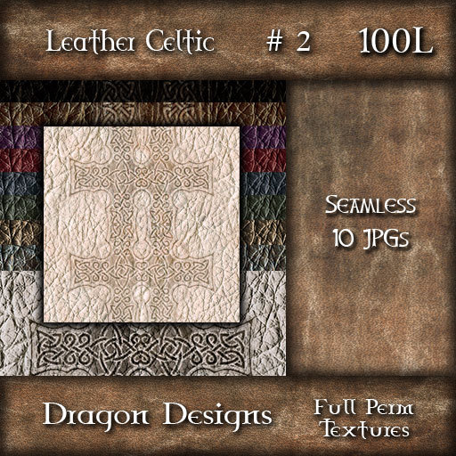 Dragon Designs Seamless Celtic Leather Textures - 2