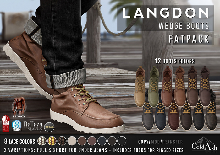 {COLD-ASH} Mens LANGDON Boots - FATPACK