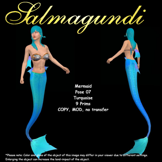 Mermaid - Pose07 - Turquoise