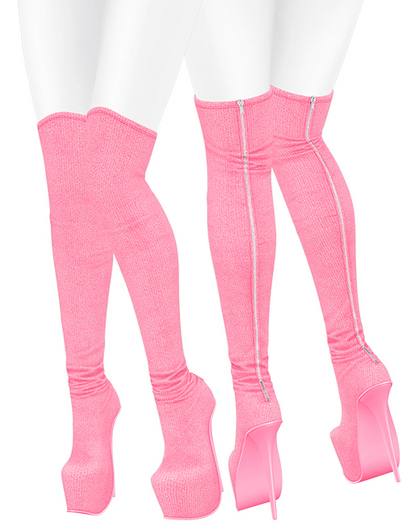 Lush - Overknee Platform Boots Barbie