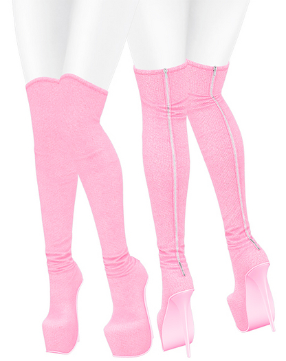 Lush - Overknee Platform Boots Candy