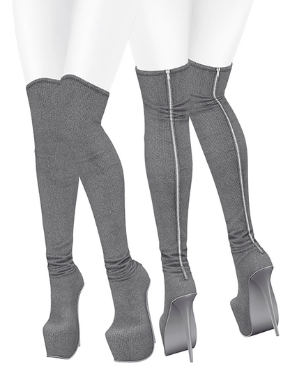 Lush - Overknee Platform Boots Grey
