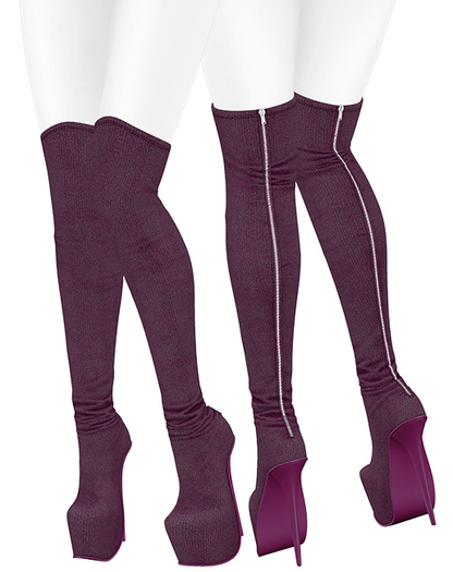 Lush - Overknee Platform Boots Merlot