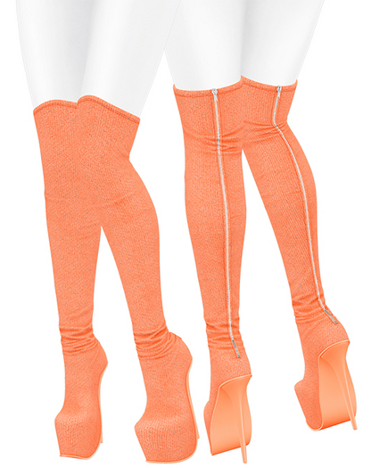 Lush - Overknee Platform Boots Orange