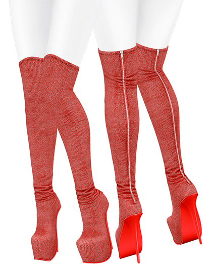 Lush - Overknee Platform Boots Red