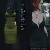 Valentina E. Celine Satin Dress Olive
