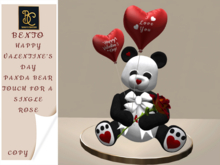 BMC3953 -  BENTO - HAPPY VALENTINE'S DAY - I LOVE YOU PANDA - TOUCH FOR A SINGLE RED ROSE