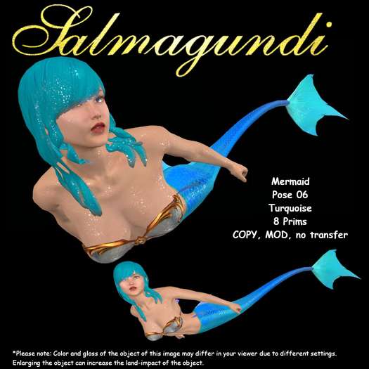 Mermaid - Pose06 - Turquoise