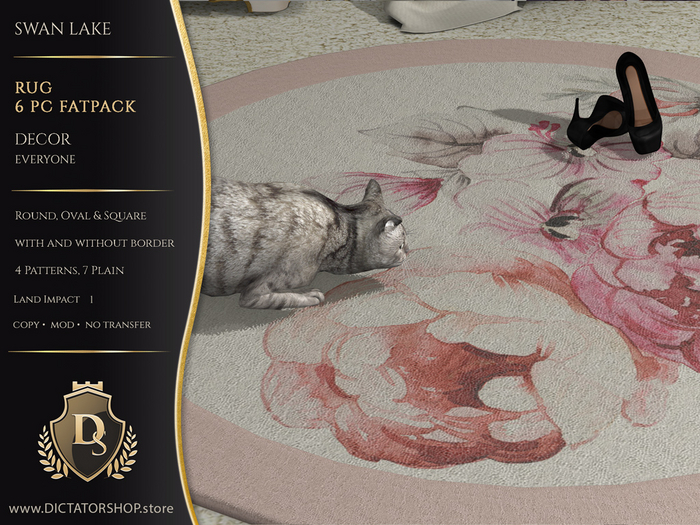 [Ds] Swan Lake - Rug 6 Pc Fatpack Decor
