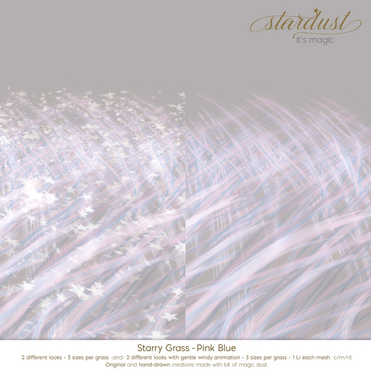Stardust - Starry Grass - Pink Blue