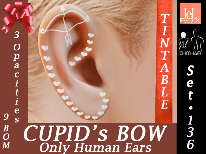 "CUPID'S BOW GIFT - FREE" [Human Ears] [Lelutka Evox] Set136 