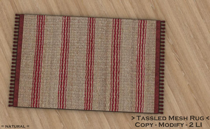|| When I'm Bored || Tassled Mesh Rug || 2 LI ||  Natural