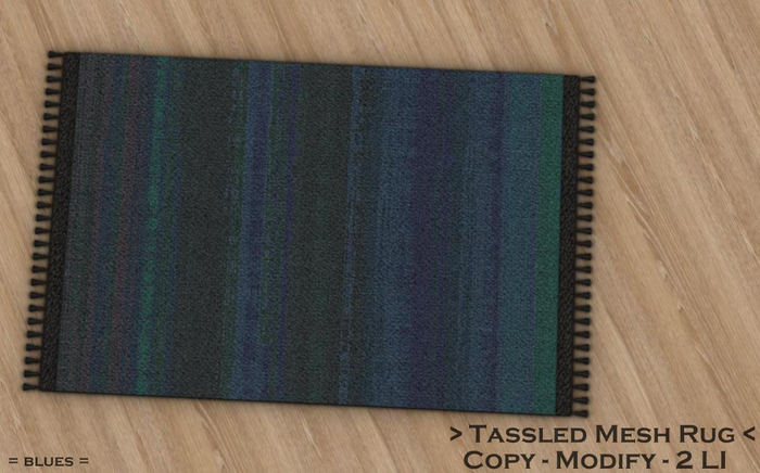 || When I'm Bored || Tassled Mesh Rug || 2 LI ||  Blues
