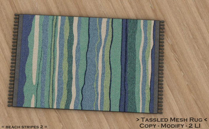 || When I'm Bored || Tassled Mesh Rug || 2 LI ||  Beach Stripes 2