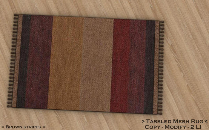 || When I'm Bored || Tassled Mesh Rug || 2 LI ||  Brown Stripes