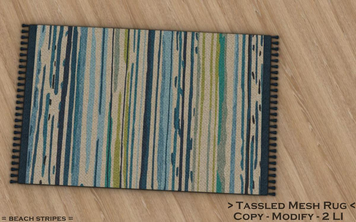 || When I'm Bored || Tassled Mesh Rug || 2 LI ||  Beach Stripes