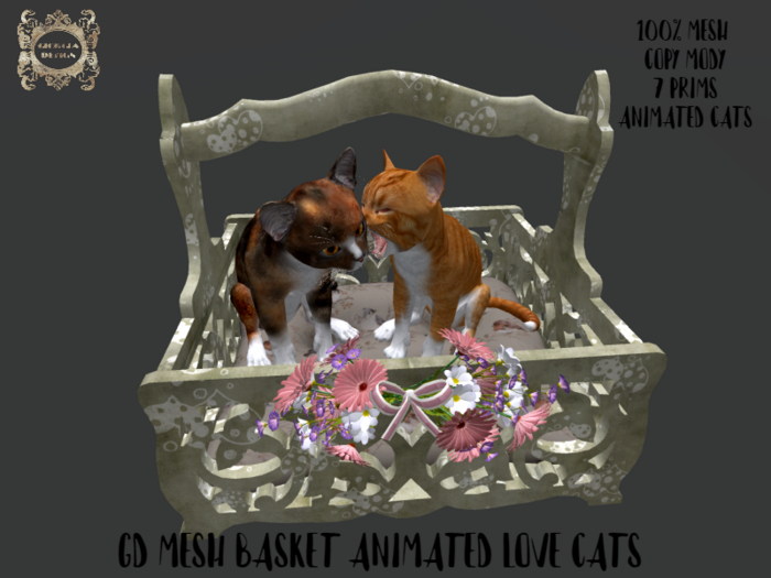 GD MESH BASKET ANIMATED LOVE CATS