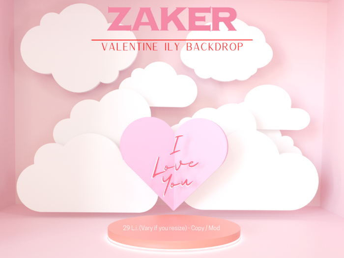 ZAKER : Valentine ILY Backdrop
