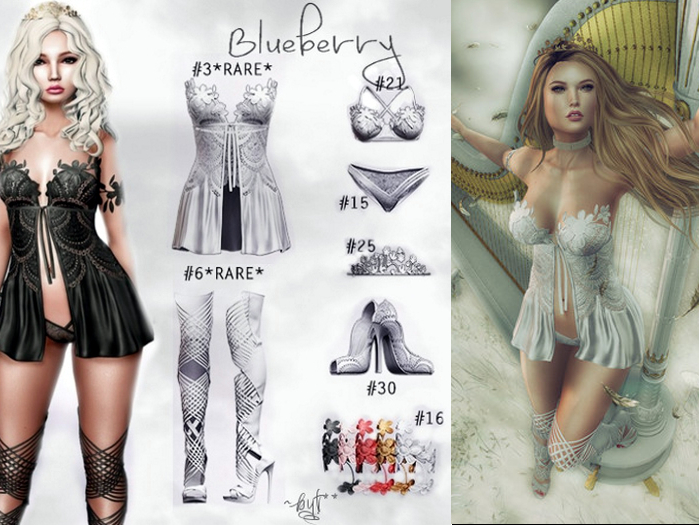 Blueberry - Mykonos Full Set White + RARE - Maitreya