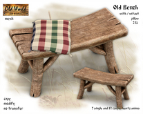 Rustic old bench v1 - Old World - Medieval Furniture