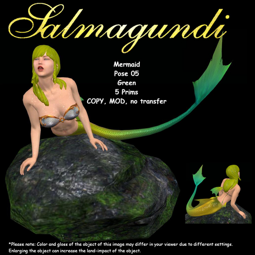 Mermaid - Pose 05 - Green