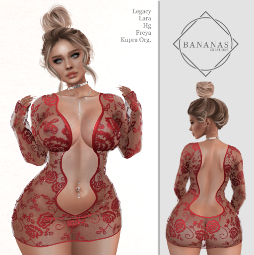 [BANANAS]Party Dress Red