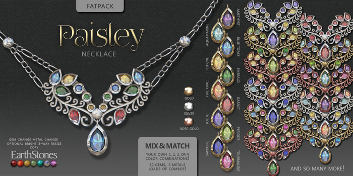 EarthStones Paisley Necklace ~ Fatpack