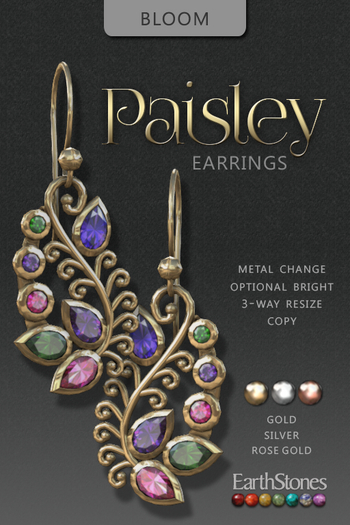 EarthStones Paisley Earrings ~ Bloom