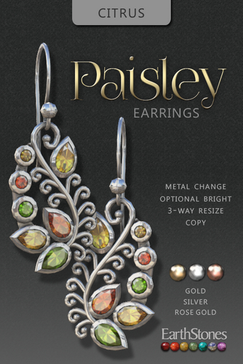 EarthStones Paisley Earrings ~ Citrus