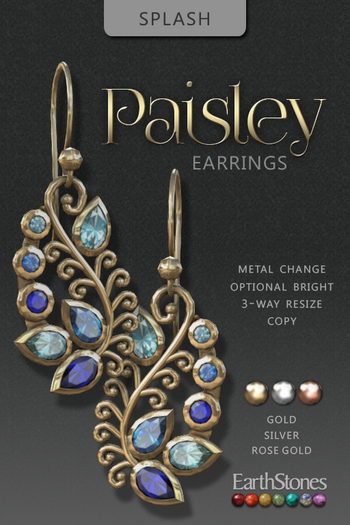 EarthStones Paisley Earrings ~ Splash