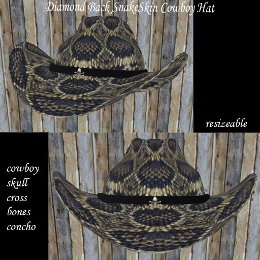 Diamond Back Snakeskin Cowboy Hat