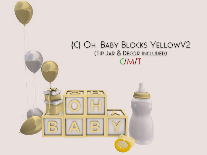 {C} Oh.Baby Blocks YellowV2 - Tip Jar & Decor