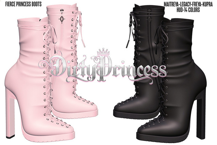 DIRTY PRINCESS-Fierce Princess Boots w/Hud 14 Colors