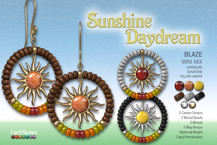 EarthStones Sunshine Daydream Earrings ~ Blaze