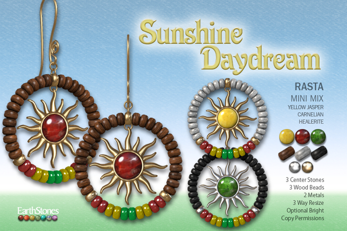 EarthStones Sunshine Daydream Earrings ~ Rasta