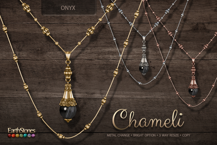 EarthStones Chameli Necklace ~ Onyx