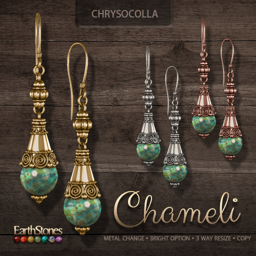 EarthStones Chameli Earrings ~ Chrysocolla