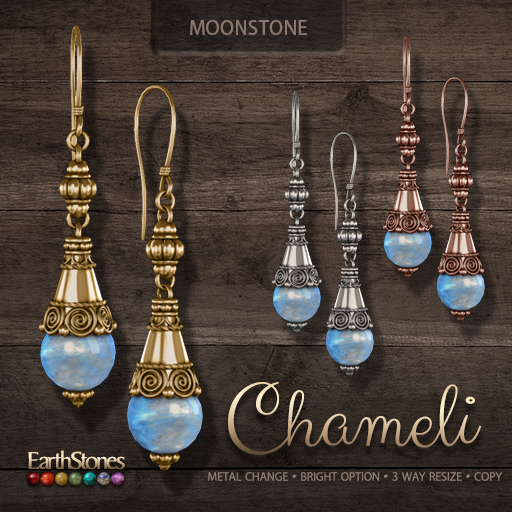 EarthStones Chameli Earrings ~ Moonstone