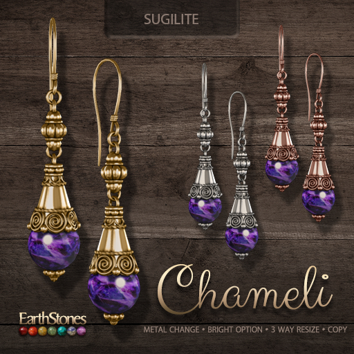 EarthStones Chameli Earrings ~ Sugilite
