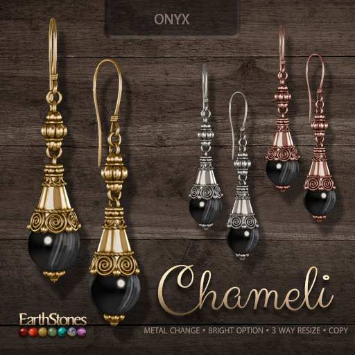 EarthStones Chameli Earrings ~ Onyx