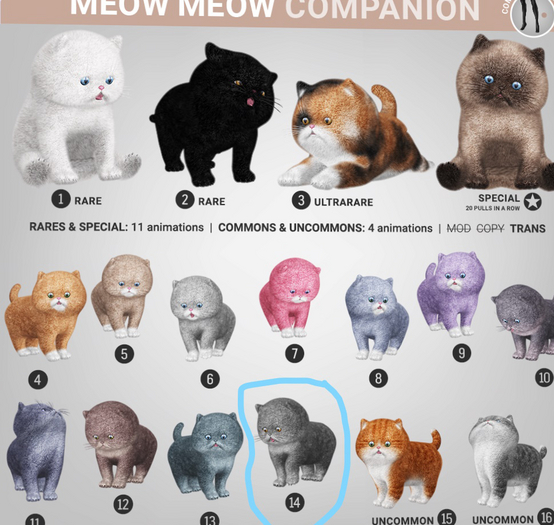 SEmotion Libellune Meow Meow Companion COMMON 14