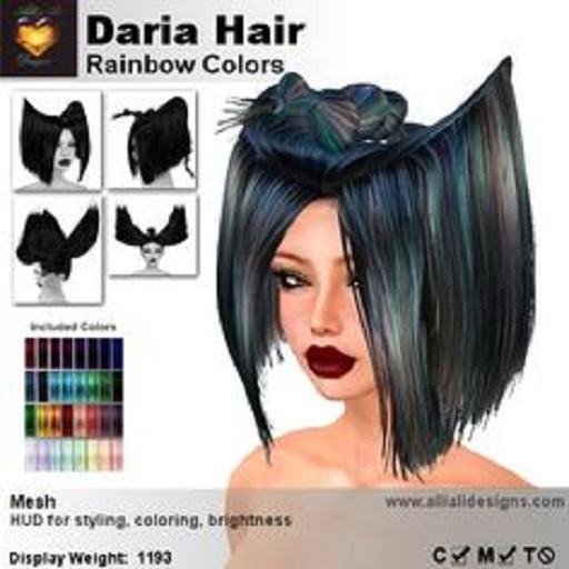 A&A Daria Hair Rainbow Colors.