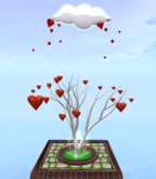 Heart Tree , with cloud and grass.